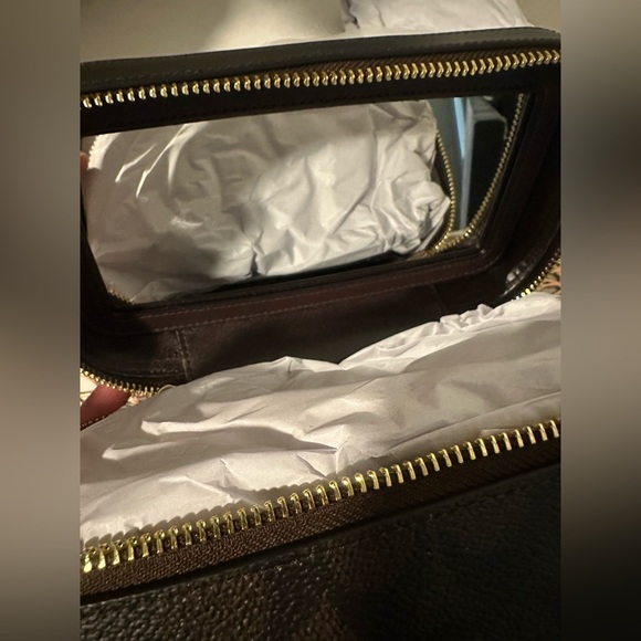 NWT Coach Black Leather Cosmetic Case - Picture 14 of 16